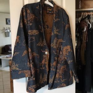 Western Themed 49% cotton 51% polyester blazer